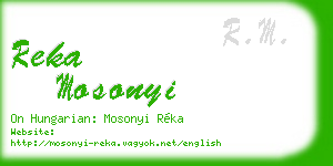 reka mosonyi business card